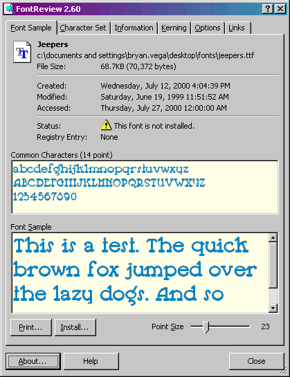 FontReview Screenshot